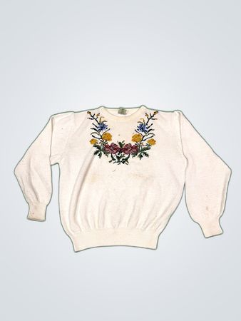 Candie's Floral Embroidered Knit Sweater