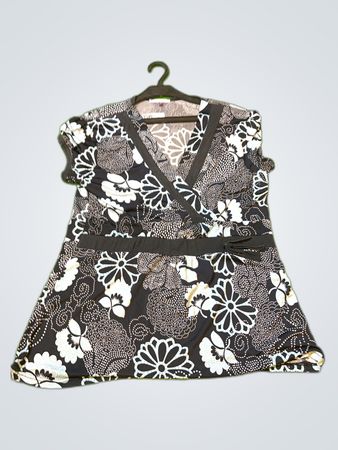 Patrice Bral Printed Wrap Blouse