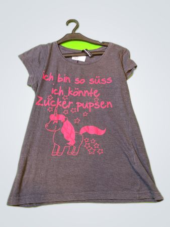 T-Shirt with Pink Graphic and Text