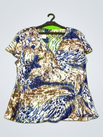 Printed Wrap Blouse