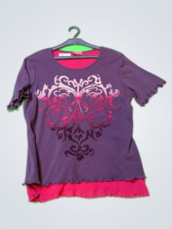 CAIFUN Printed Ruffle Sleeve Blouse
