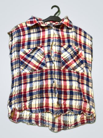 Plaid Sleeveless Shirt