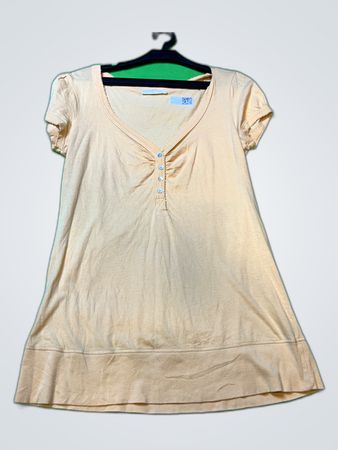 Promod Beige Short Sleeve Blouse