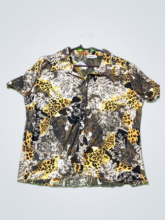 X-Mail Leopard Print Short Sleeve Shirt