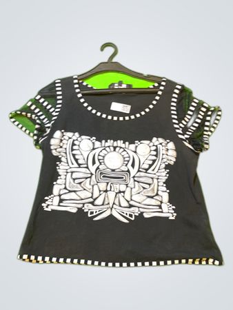 Leslie Printed Black T-Shirt