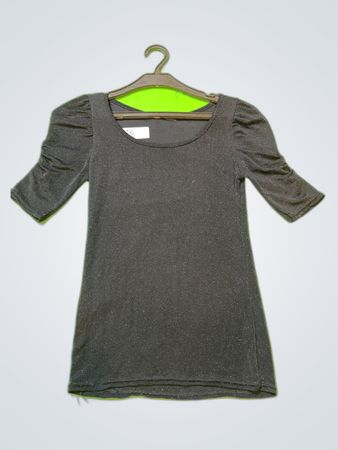 Opels Black Puffed Sleeve Blouse