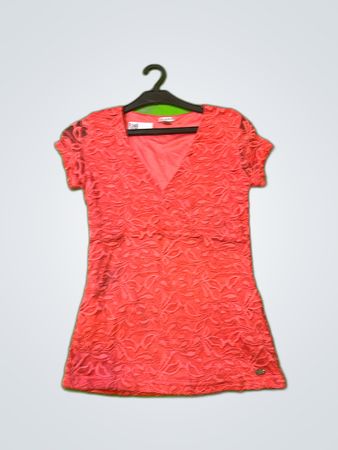 Guess Coral Lace Wrap Blouse