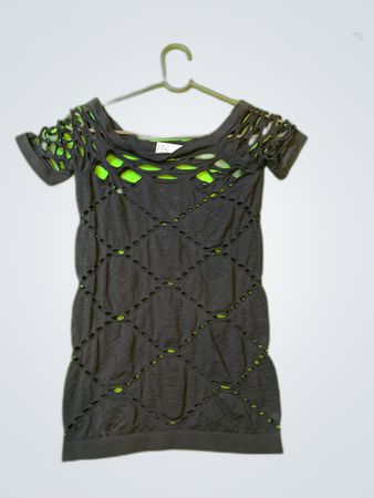 Black Cut-Out Knit Blouse