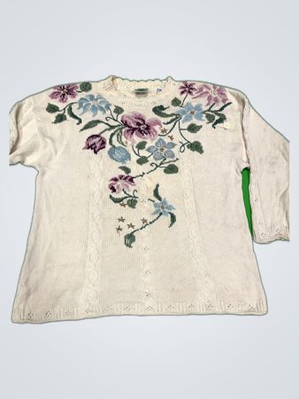 Ralph Lauren Floral Embroidered Knit Sweater