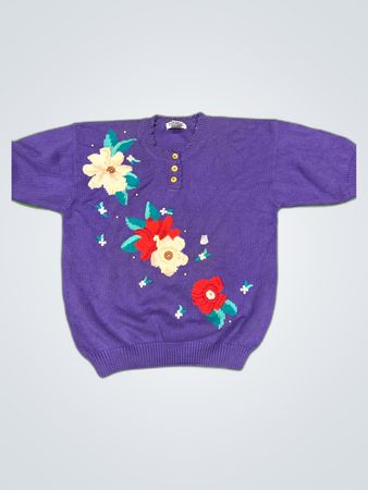 Koret Purple Floral Sweater