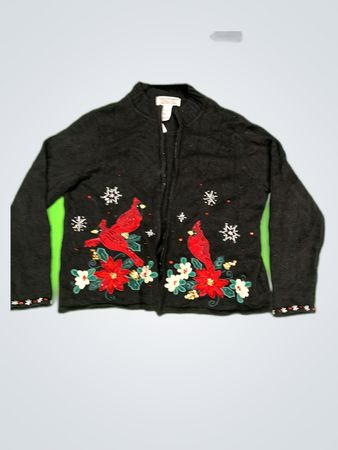 Tiarra International Black Christmas Cardigan
