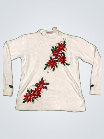 Basic Editions Holiday Embroidered Sweater
