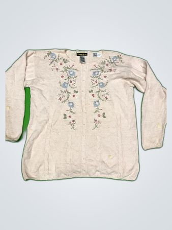 Dana Scott Embroidered Knit Cardigan