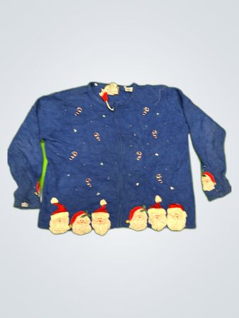 Tiara Blue Christmas Knit Cardigan