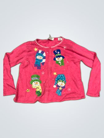 Disney Christmas Pink Knit Cardigan