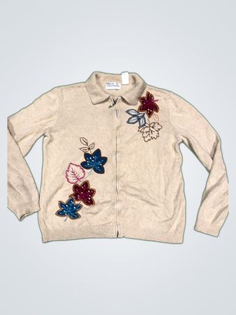 Alfred Dunner Embroidered Knit Cardigan