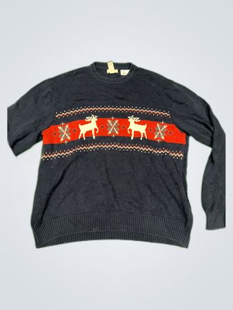 Dockers Navy Reindeer Knit Sweater