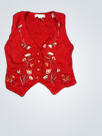 Sophisticates by Jonathan Martin Red Knit Cardigan Vest