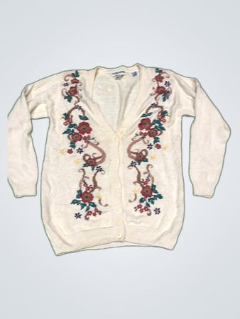 Alfred Dunner Embroidered Knit Cardigan
