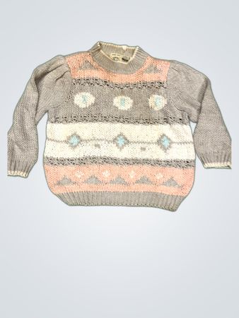 Hand Knit Geometric Sweater