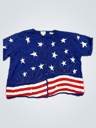 The Quacker Factory Patriotic Knit Cardigan