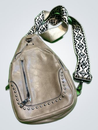 Unbranded Taupe Faux Leather Sling Bag