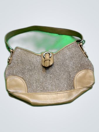 Craft & Barrow Woven Leather Trim Shoulder Bag