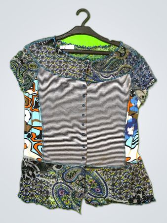 Unbranded Printed Patchwork Blouse