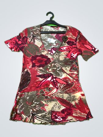 Via Appia Printed Wrap Blouse