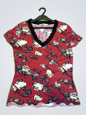 s.Oliver Printed Lace Trim Blouse