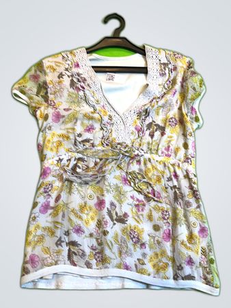 Vintage Printed Lace Blouse