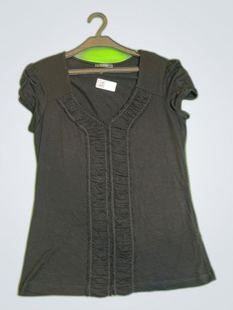 Orsay Black Ruffle Blouse