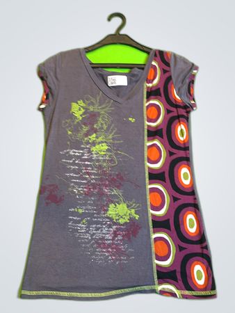 Gray and Patterned T-Shirt