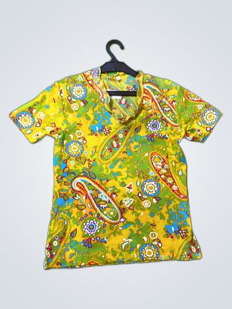 Hawaiian Shirt Yellow Paisley Print