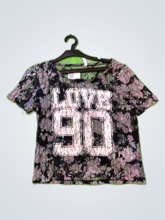 Bershka Love 90 Printed Lace Top