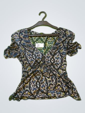 Kookai Printed Ruffle Blouse