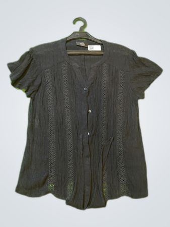 Gina Barnotti Black Ruffle Blouse