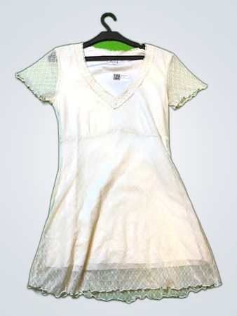 White Lace Trim Dress