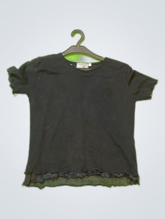 Fashion Line Black Frayed T-Shirt