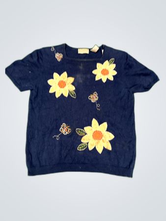 Alfred Dunner Embroidered Knit Sweater