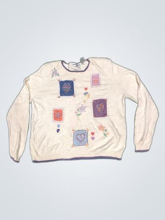 Alfred Dunner Patchwork Knit Cardigan