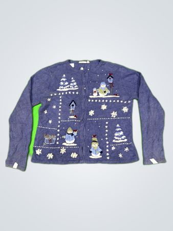 Craft & Barrow Purple Embroidered Knit Cardigan