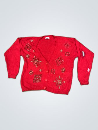 Victoria Jones Red Knit Sweater