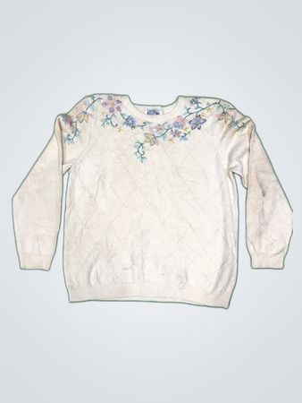 Alfred Dunner Embroidered Knit Sweater