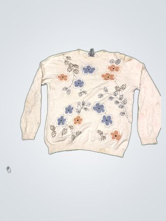 Alfred Dunner Floral Knit Sweater