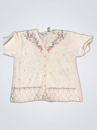 Cardy by Taylor Floral Knit Cardigan