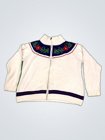 Talbots Embroidered Knit Cardigan