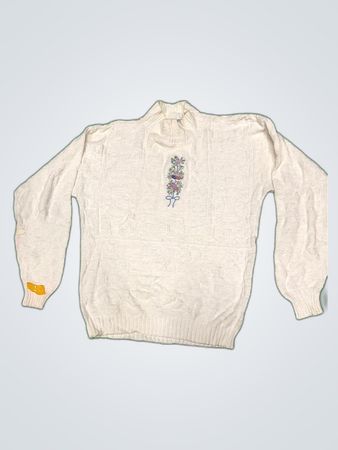 Ladies White Knit Sweater