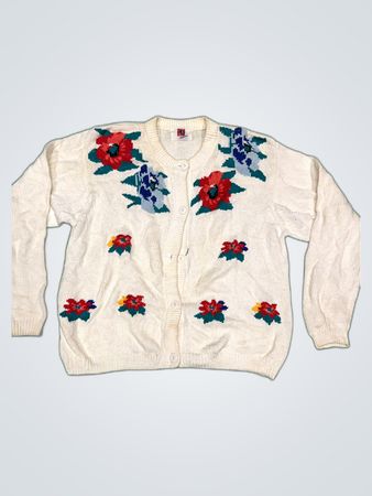White Floral Cardigan