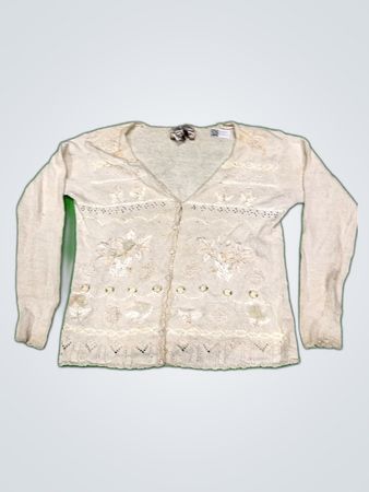White Knit Long-Sleeve Top